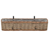 Vidaxl balkonbakken 2 st 80 cm wicker met pe-voering