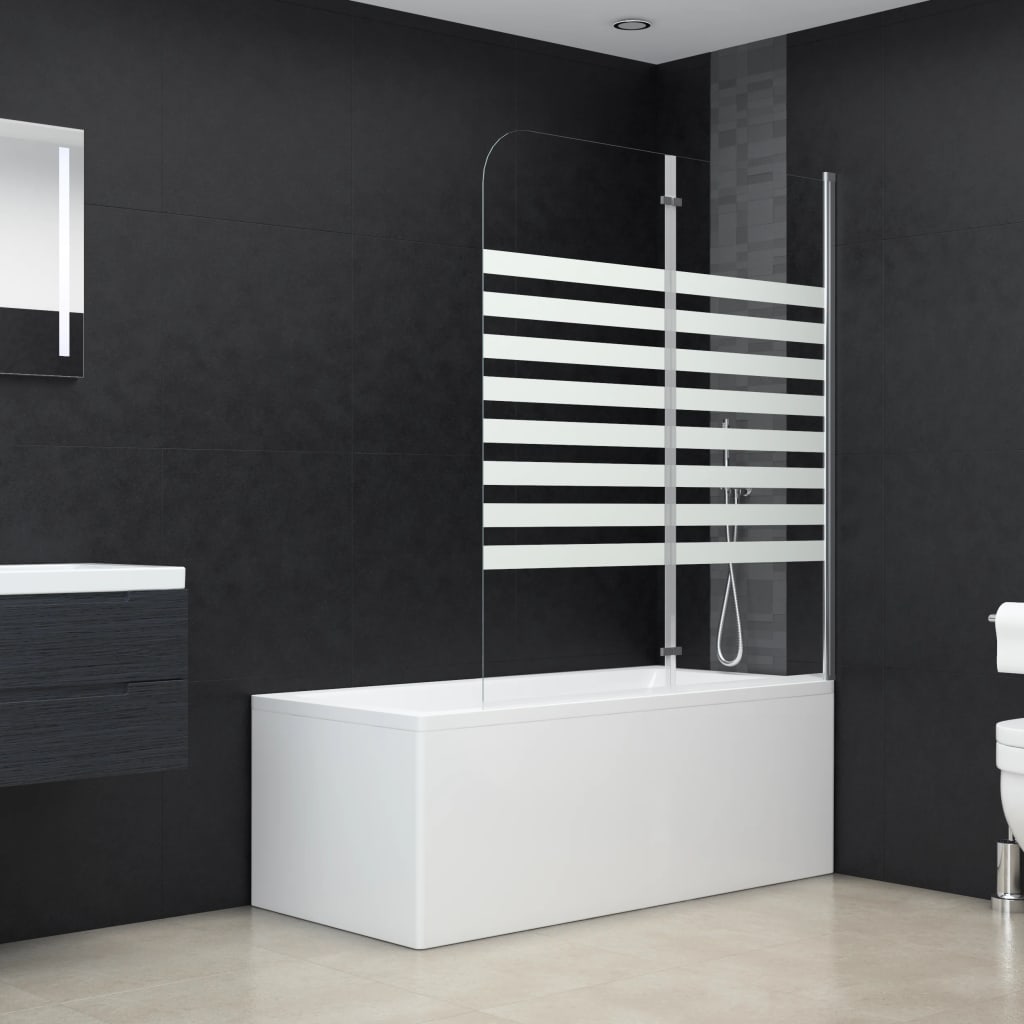 Vidaxl Bath Wall Striped 120x140 cm Härdat glas