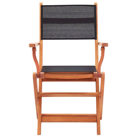 Vidaxl tuinstoelen inklapbaar 2 st eucalyptushout en textileen zwart