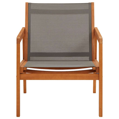 Vidaxl loungestoel massief eucalyptushout en textileen grijs