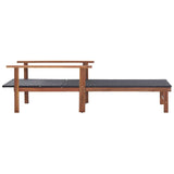 Vidaxl ligbed poly rattan en massief acaciahout zwart