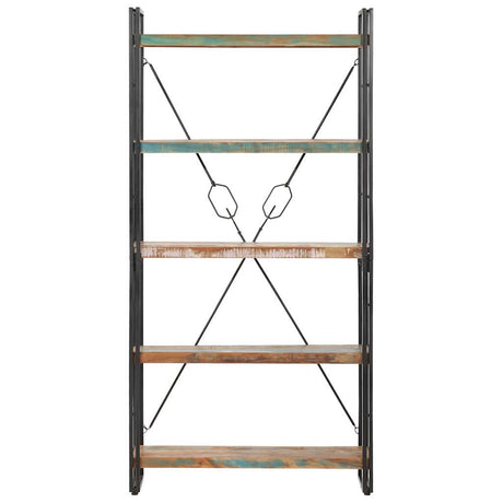 Vidaxl boekenkast met 5 schappen 90x30x180 cm massief gerecycled hout