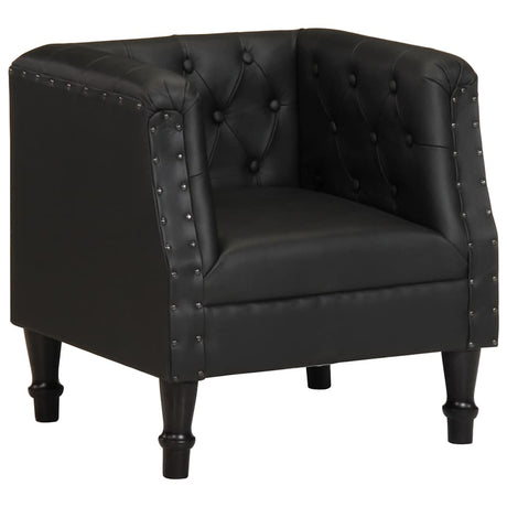 Vidaxl fauteuil echt leer zwart