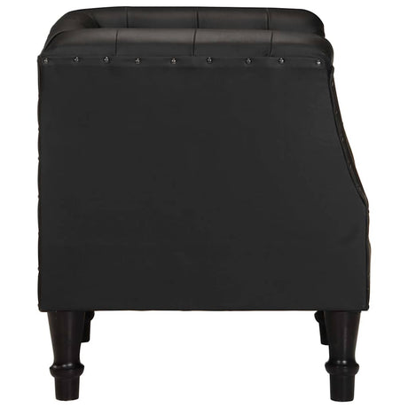 Vidaxl fauteuil echt leer zwart
