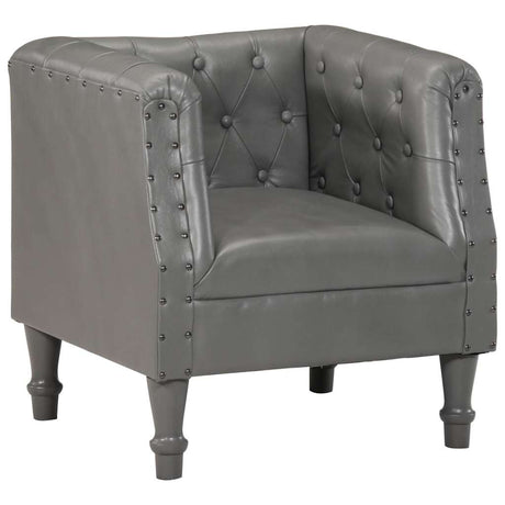 Vidaxl fauteuil echt leer grijs