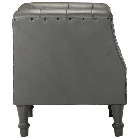 Vidaxl fauteuil echt leer grijs