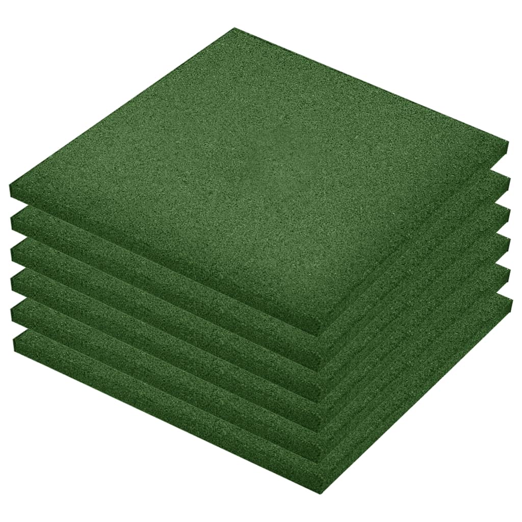 Vidaxl Valt tiles 6 st 50x50x3 cm rubber green