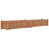 Vidaxl planter hævet 200x30x25 cm fast teak træ