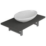 Vidaxl 2-delige badkamermeubelset keramiek grijs