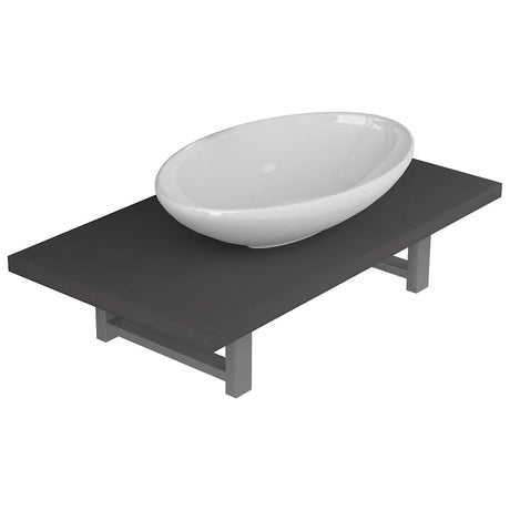 Vidaxl 2-delige badkamermeubelset keramiek grijs