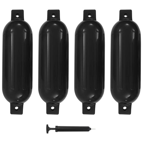 Vidaxl BootStoot -Kissen 4 ST 51x14 cm PVC Schwarz