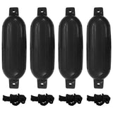 Vidaxl BootStoot -Kissen 4 ST 58,5x16,5 cm PVC Schwarz