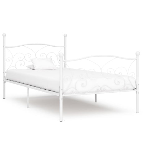 Vidaxl bedframe met lattenbodem metaal wit 90x200 cm