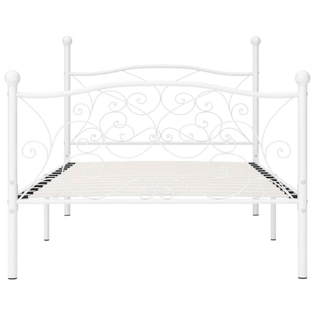 Vidaxl bedframe met lattenbodem metaal wit 90x200 cm