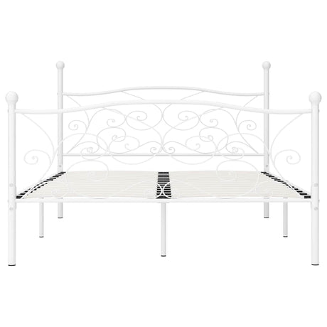 Vidaxl bedframe met lattenbodem metaal wit 140x200 cm