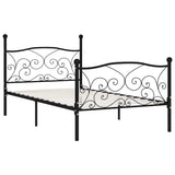 Vidaxl bedframe met lattenbodem metaal zwart 90x200 cm