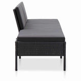 Vidaxl 3-delige loungeset met kussens poly rattan zwart