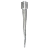 Vidaxl gemahlene Stifte 12 PCs 9x9x90 cm verzinkter Stahl Silber gefärbt