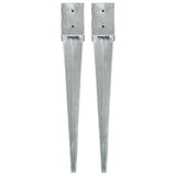 Vidaxl ground pins 2 pcs 10x10x76 cm galvanized steel silver colored