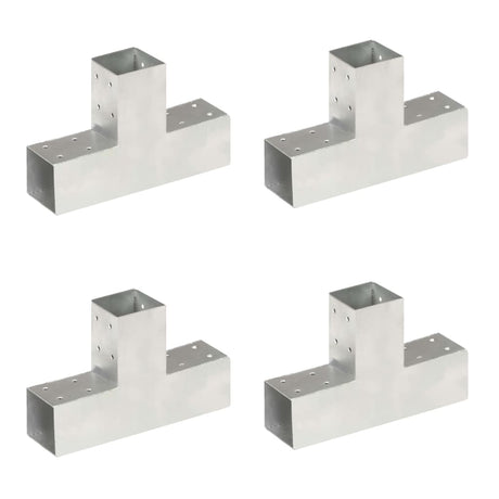 Vidaxl-Pfahlverbindungen 4 ST T-Form 71 x 71 mm verzinktes Metall