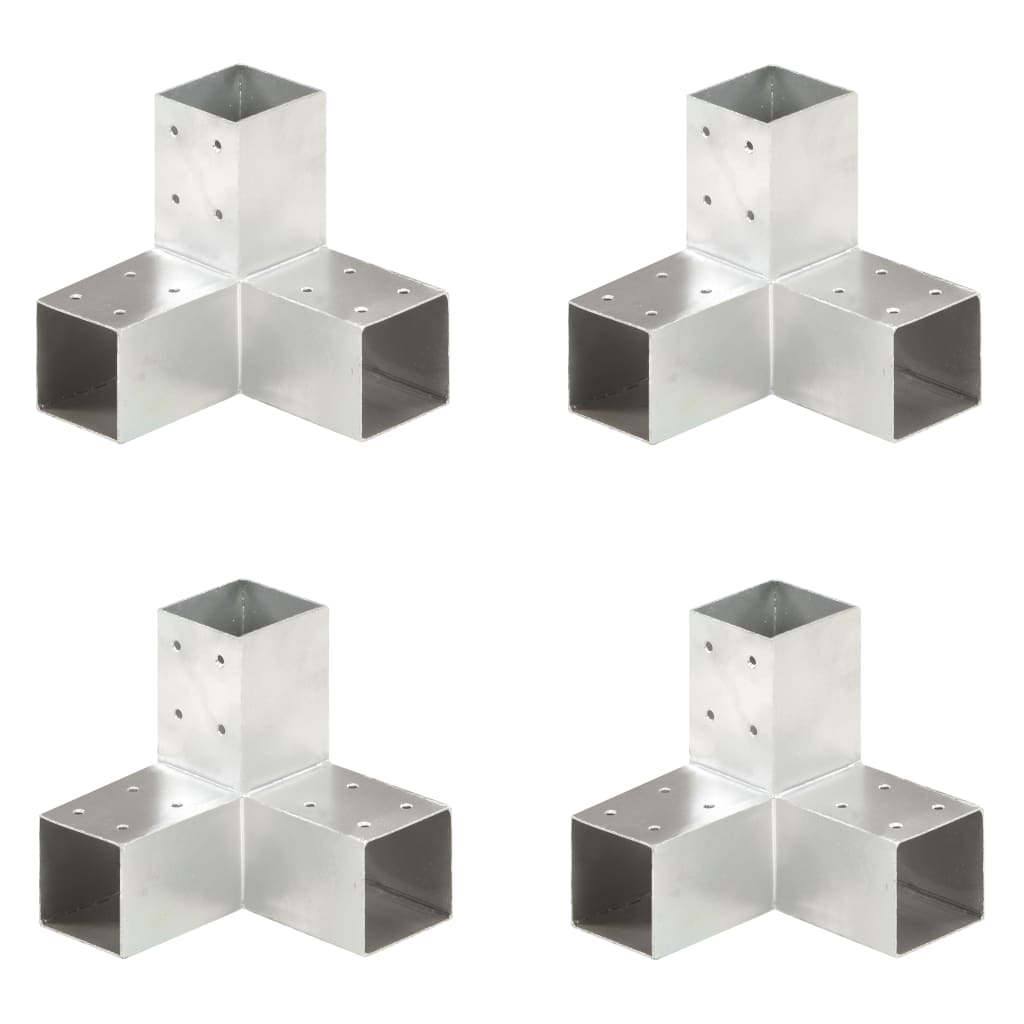 Vidaxl-Pfahlverbindungen 4 PC Y-Form 71x71 mm verzinktes Metall