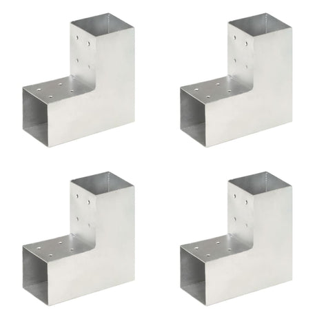 Vidaxl Pfostenverbindungen 4 Stück L-Form 81x81 mm verzinktes Metall