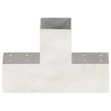 Vidaxl Pfostenverbindungen 4 Stück T-Form 81x81 mm verzinktes Metall