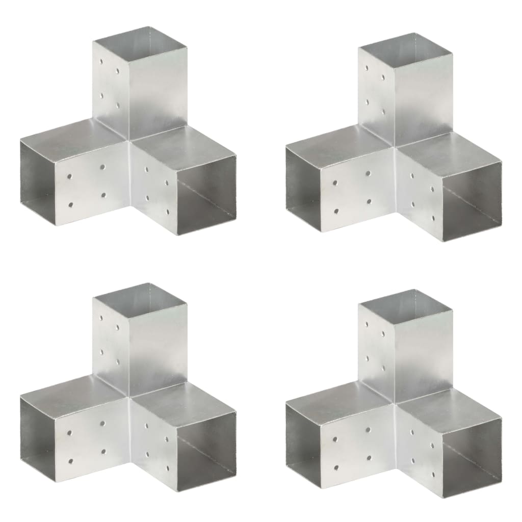 Vidaxl-Pfahlverbindungen 4 PC Y-Form 81x81 mm verzinktes Metall