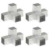 Connexions de pile Vidaxl 4-PC-Shape 81x81 mm Métal galvanisé