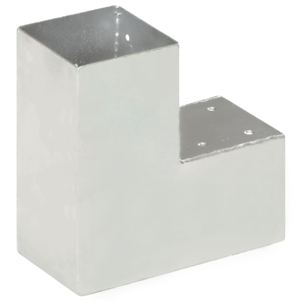 Vidaxl Pale connection L-shape 91x91 mm galvanized metal