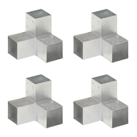 Vidaxl-Pfahlverbindungen 4 PC Y-Form 91x91 mm verzinktes Metall
