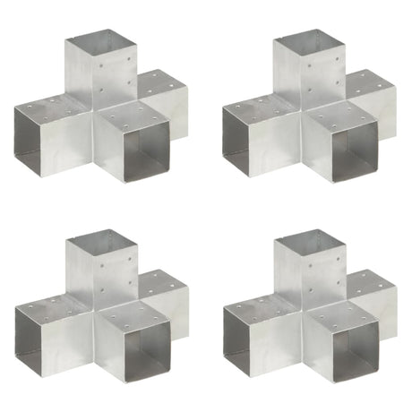 Vidaxl-Pfahlverbindungen 4 PC-Form 91x91 mm verzinktes Metall