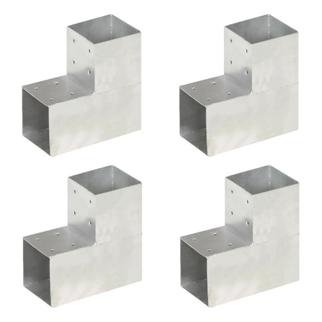 Vidaxl Pfostenverbindungen 4 Stück L-Form 101x101 mm verzinktes Metall