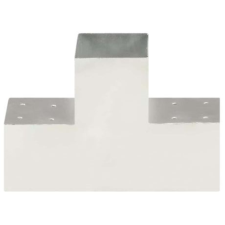 Vidaxl-Pfahlanschlüsse 4 ST T-Form 101x101 mm verzinktes Metall