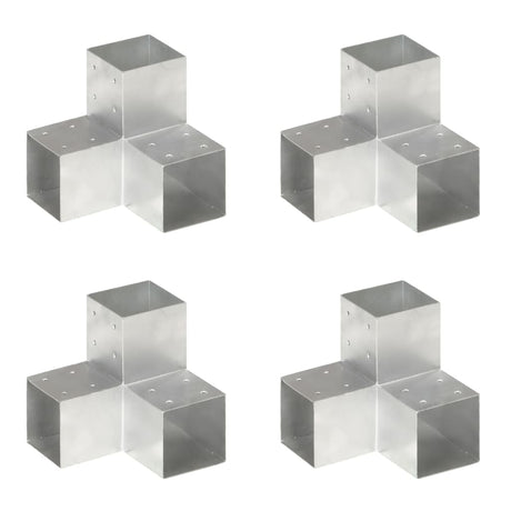 Vidaxl Pfostenverbindungen 4 Stück Y-Form 101x101 mm verzinktes Metall