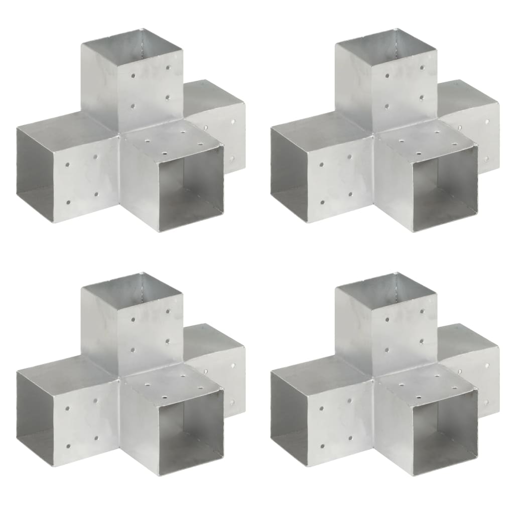 Vidaxl-bunkeforbindelser 4 PC-form 101x101 mm galvaniseret metal