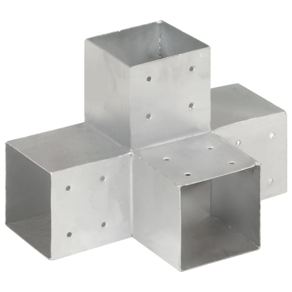 Vidaxl haugforbindelser 4 PC-form 101x101 mm galvanisert metall