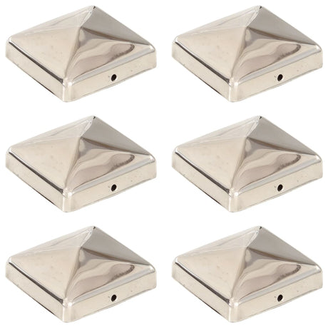 Vidaxl -Pfahlkappen 6 St. Pyramid 71 x 71 mm Edelstahl