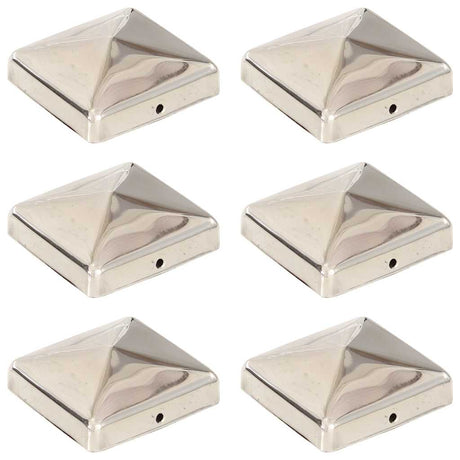 Vidaxl -Pfahlkappen 6 St. Pyramid 71 x 71 mm Edelstahl