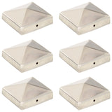 Vidaxl Pile Caps 6 St Pyramid 81x81 mm stal nierdzewna