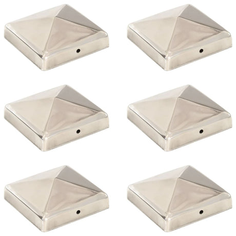 Vidaxx Pfostenkappen 6 Stück Pyramide 91x91 mm Edelstahl