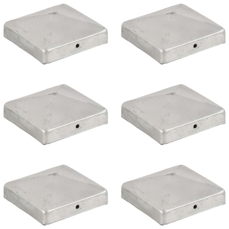 Vidaxl -Pfahlhauben 6 St. Pyramid 91x91 mm verzinktes Metall