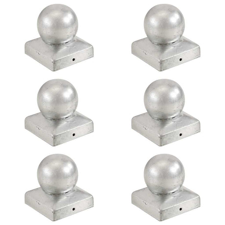 Vidaxl Pfostenkappen 6 Stück Kugel 71x71 mm verzinktes Metall