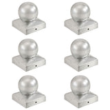 Vidaxl Pfostenkappen 6 Stück Kugel 71x71 mm verzinktes Metall