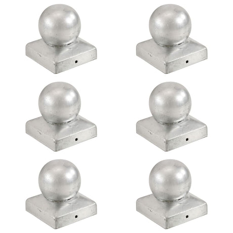 Vidaxl Pfostenkappen 6 Stück Kugel 71x71 mm verzinktes Metall