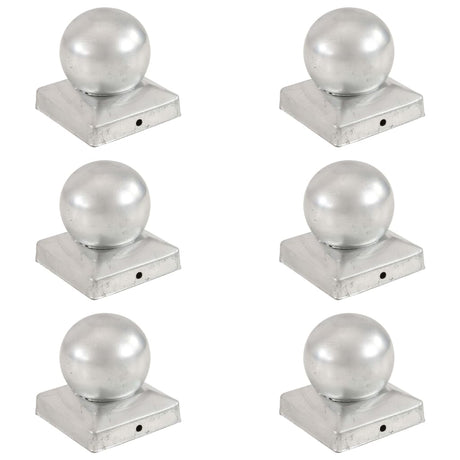 Vidaxl -Pfahlhauben 6 St Bol 91 x 91 mm verzinktes Metall