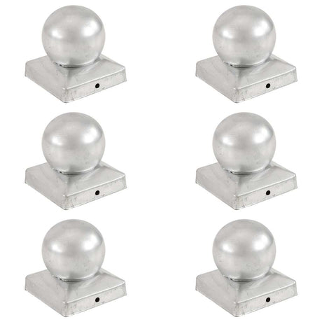 Vidaxl -Pfahlhauben 6 St Bol 91 x 91 mm verzinktes Metall