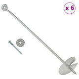 Vidaxl gemahlene Anker 6 Stcs 10x60 cm verzinktes Metall