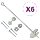 Vidaxl Ground Anchors 6 PCS 10x60 cm galvaniseret metal