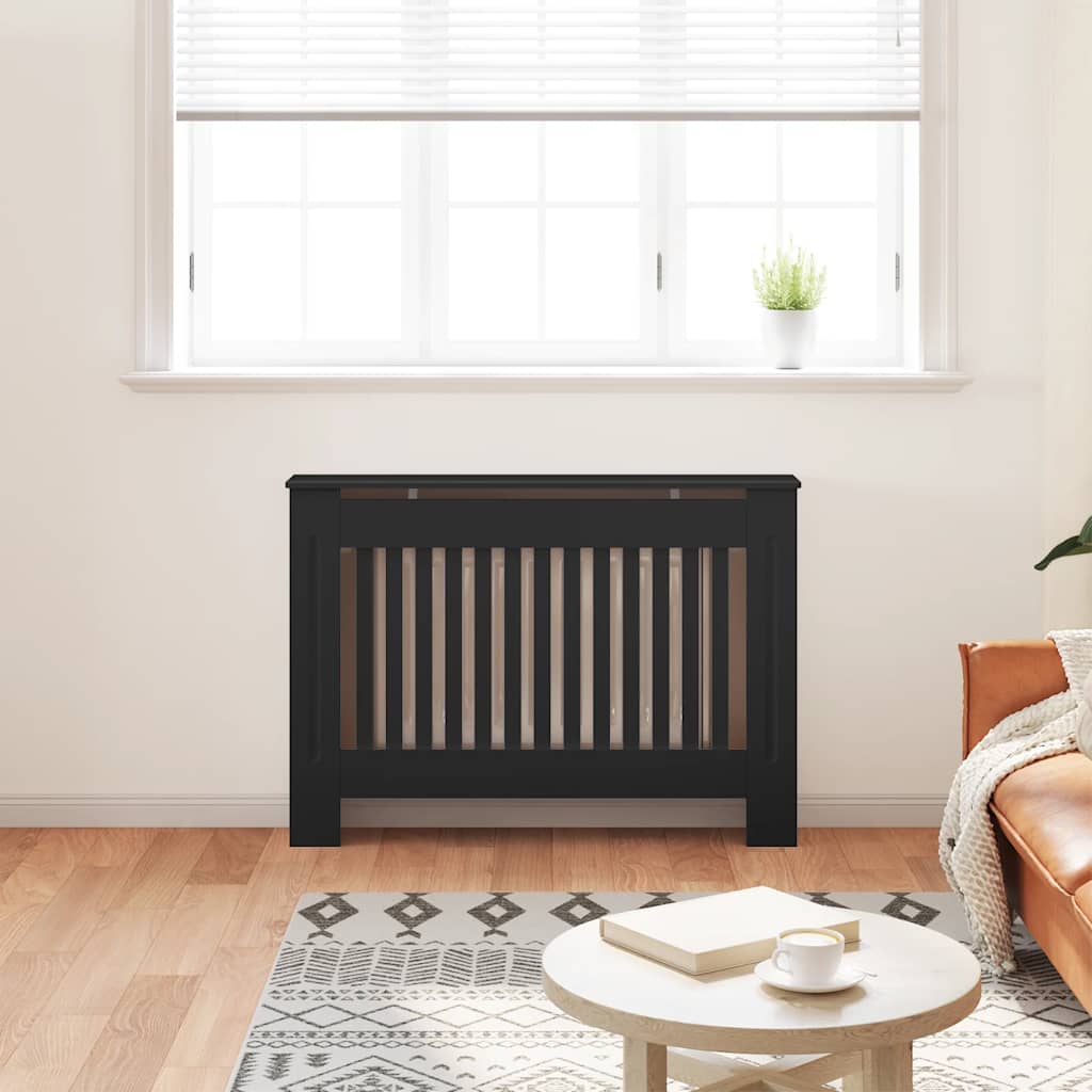 VIDAXL -Radiatorkonstruktion 112x19x81.5 cm MDF Schwarz